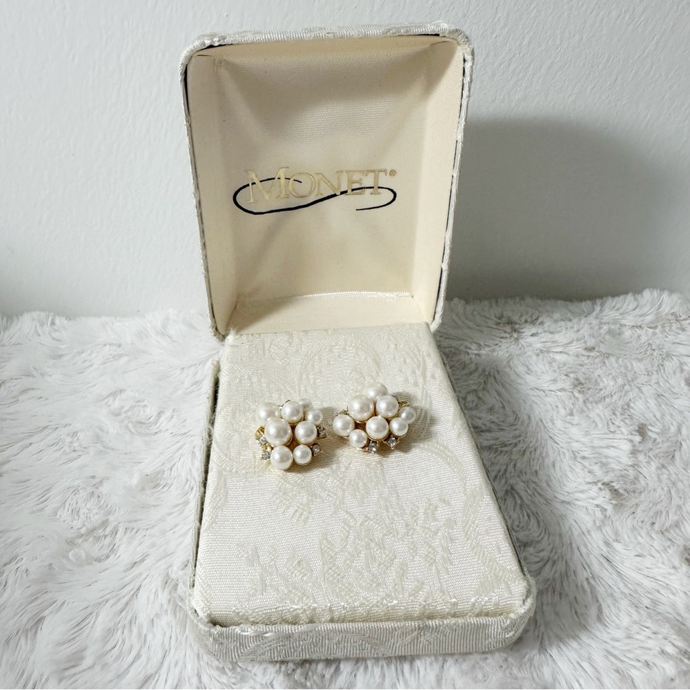 Monet Faux Pearl Earrings